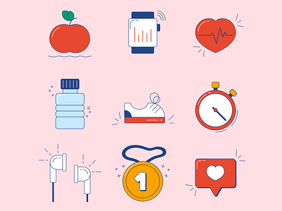 icons 2d flat icons illustration sport vector