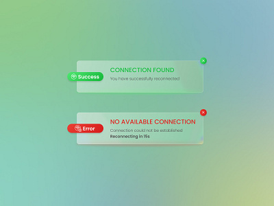 Flash Messages - Daily UI 11 design figma glassmorphism morphism ui uidesign user interface