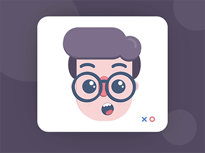 Just a character animation character face nerd vector