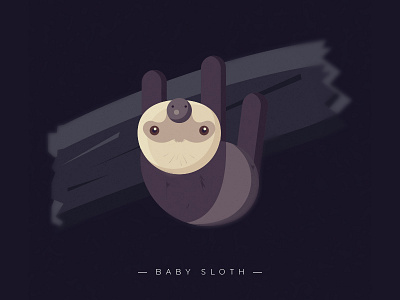 Babysloth cute graphic illustration purple sloth vector