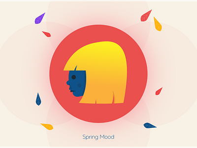 Spring girl blue colorful girl graphic design leafs mood spring vector