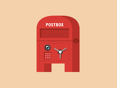 Post Box corabbit flat icon illustration postbox safe