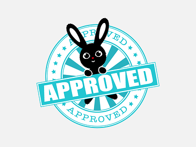 Approved Stamp corabbit flat icon illustration stamp