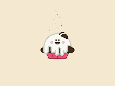 Oreo Cupcake character cupcake flat food icon illustration oreo sprinkle