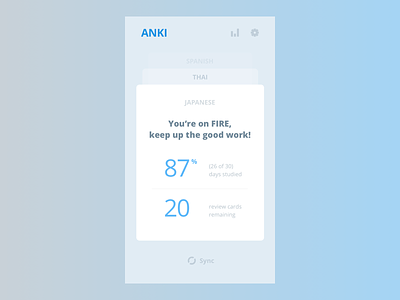 Anki App - Home 52week anki app cards deck design flat ios mobile study