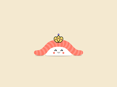 Queen of Sushi crown icon illustration queen sashimi sushi tuna