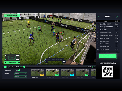 Soccer Video Player ⚽ 5-a-side ball blue center e-sport five football futsal game gameplay player soccer sport statistics team tracking video video platform video player