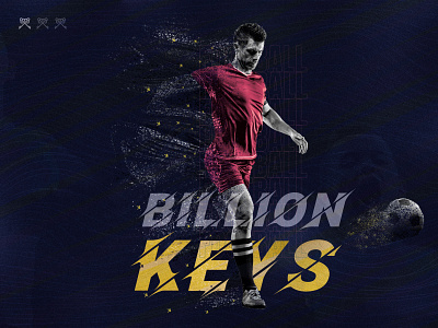 Soccer Banner Billion Keys banner branding design football game graphic illustration logo player soccer sport typography vector