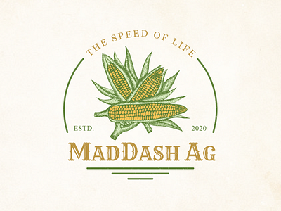 MadDash Ag Logo Design agriculture artwork branding corn hand drawing hand drawn logo sketch vintage