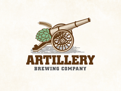 Artillery Logo Design artillery artwork branding brewing crafts design hand drawn logo old sketch vector vintage