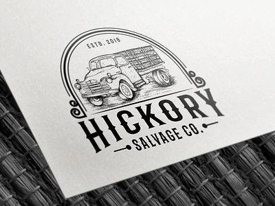 Hand Drawn Logo of Hickory artwork branding crafts design hand drawn logo old style sketch vector vintage