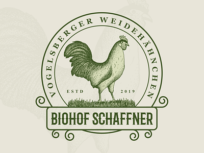 Hand Drawn Logo of Biohof Schaffner artwork branding crafts design dot dot style green hand drawn logo old style sketch vector vintage