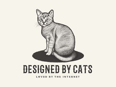 Designed By Cats Logo artwork branding cat cats crafts design hand drawn logo sketch vector vintage