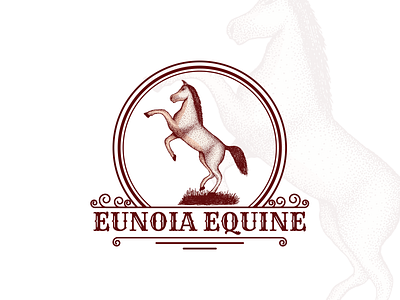 Eunoia Equine Logo Design artwork branding design hand drawn horse logo old style sketch unicorn vector vintage