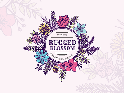 Rugged Blossom Vintage Logo Design