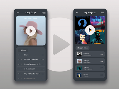 Music App Design - Dark Mode