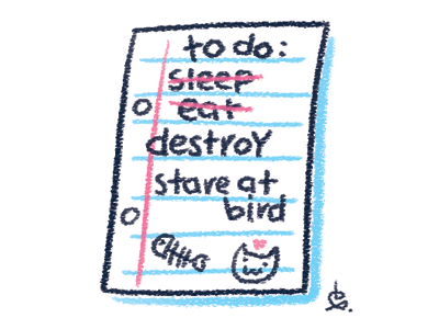 Cats To Do List doodle illustration