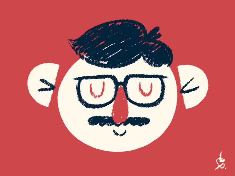 Hi! doodle illustration self portrait