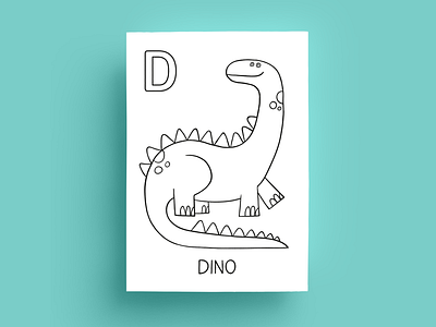 D For Dino coloringbook dino drawing illustration kids