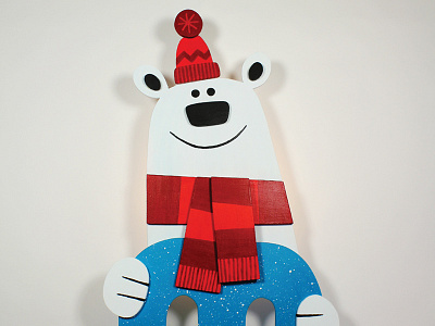 Polar Bear Wall Light / Coat Rack acrylics animal character diy illustration wood