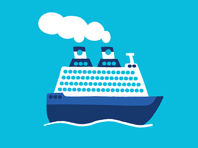 Cruise Ship boat illustration transportation