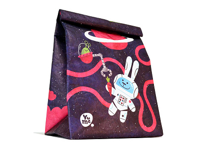 Astro Bunnies animals bunnies environment illustration lunchbag package design reusable space