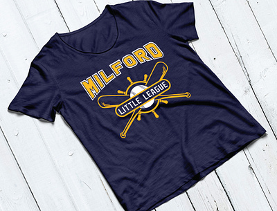 Milford Little League T-shirt baseball logo little league sports logo sports team tee design tee shirt