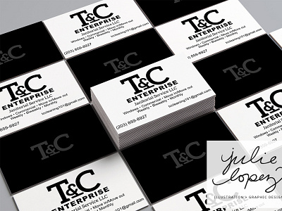 T and C business cards ampersand black and white blackandwhite business card design business cards cleaning company branding