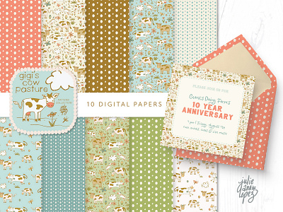 Gigi's Cow Pasture - pattern paper collection