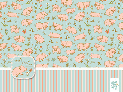 Piglets - surface pattern design for kids and babies
