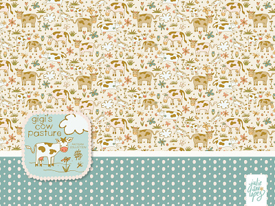 Alternate cow pattern - on cream background