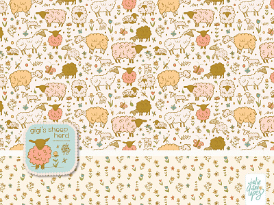 An alternate colorway for my sheep and lamb pattern animal animals baby children cute farm farming floral kids lamb pattern repeat sheep surface pattern