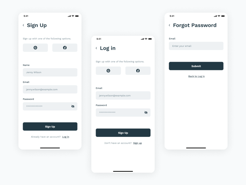 Log In and Sign Up - UI/UX Mobile App Screens by Tetiana Zarovenna on ...