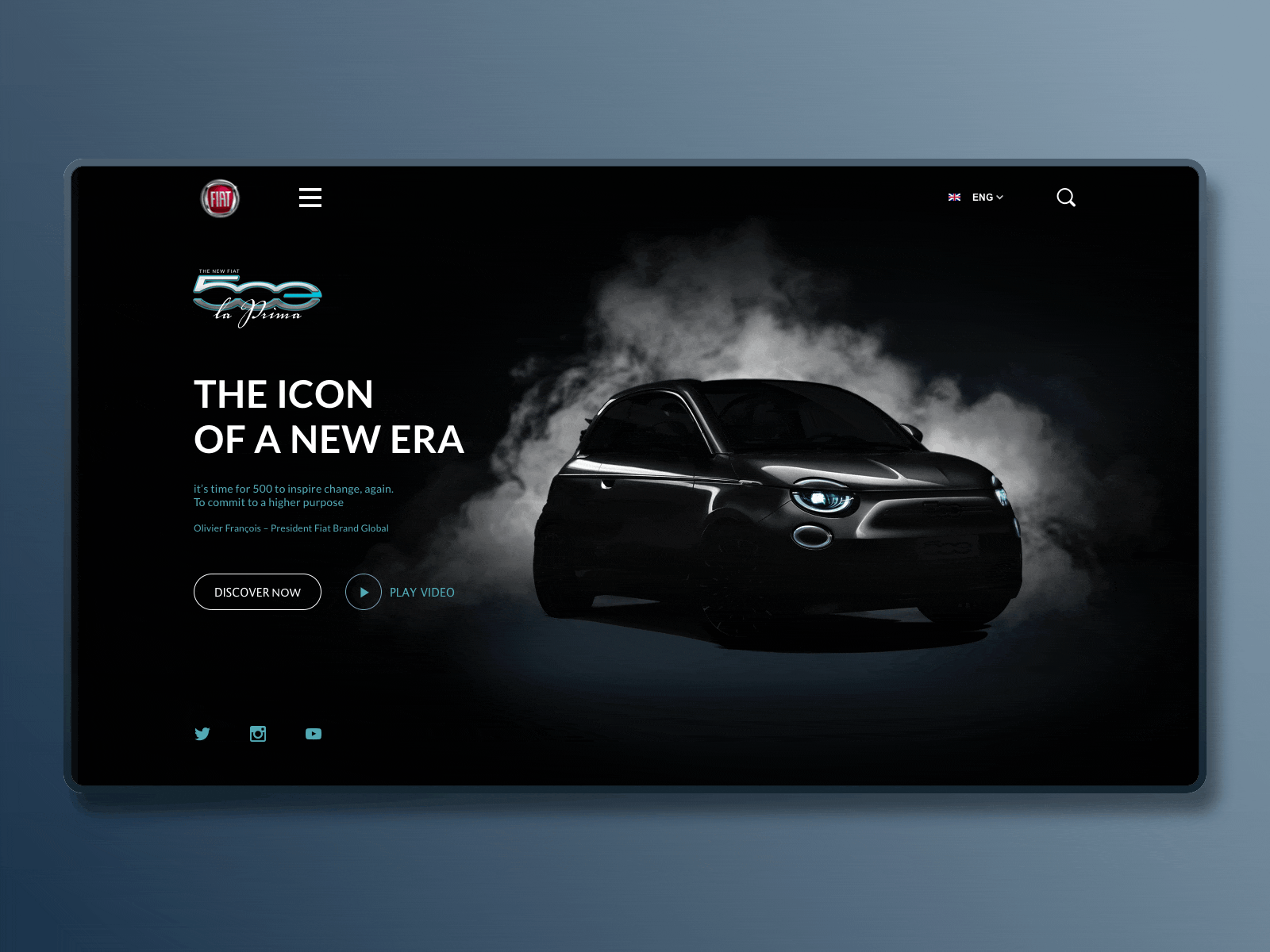 FIAT 500 la Prima animation design minimal ui ux web website