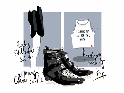 Rock'n Tees fashion illustration outfit styling t shirt