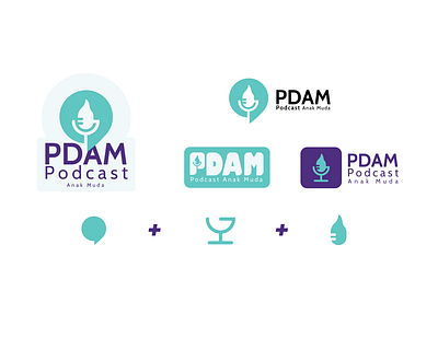 PDAM Podcast branding design logo vector