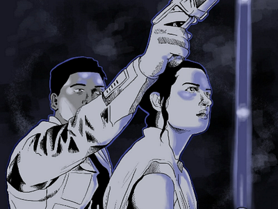 Finn and Rey digital digitalart fanart finnstarwars star wars starwars starwarsart starwarsfanart