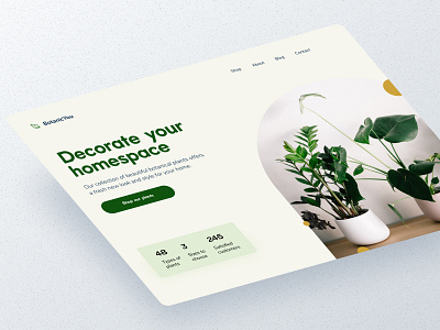 Website Exploration - Botanic Plants Shop design concept web design web designer website design