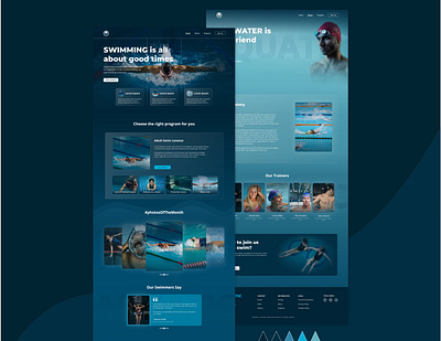 Aquatic Center about design home homepage sports swim swimmers ui ux website