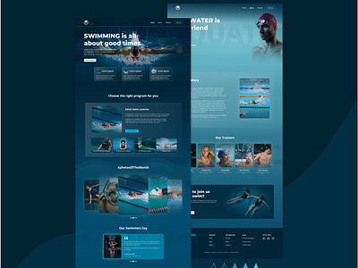 Aquatic Center about design home homepage sports swim swimmers ui ux website