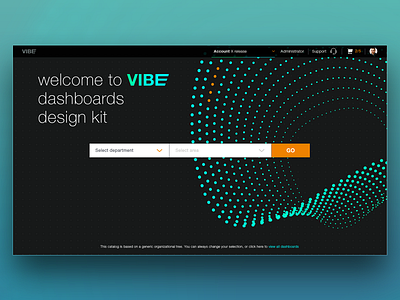 VIBE Welcome Screen dashboard design gradient home page landing page search search bar ui ux vibe