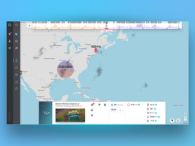 Weather Reviled app card dashboard gradient map navigation panel time timeline ui ux weather