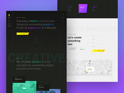 INKOD Website agency cards creative design gradient interface product profile ui ux