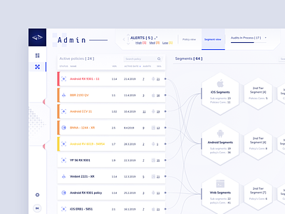 Project X - Segment View app canvas cards connection dashboard data design desktop application interface logo manager product statistics system tool ui ux