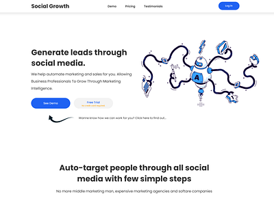 Social Growth design illustration ui ux