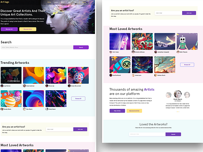 Artist Portfolio design illustration ui ux