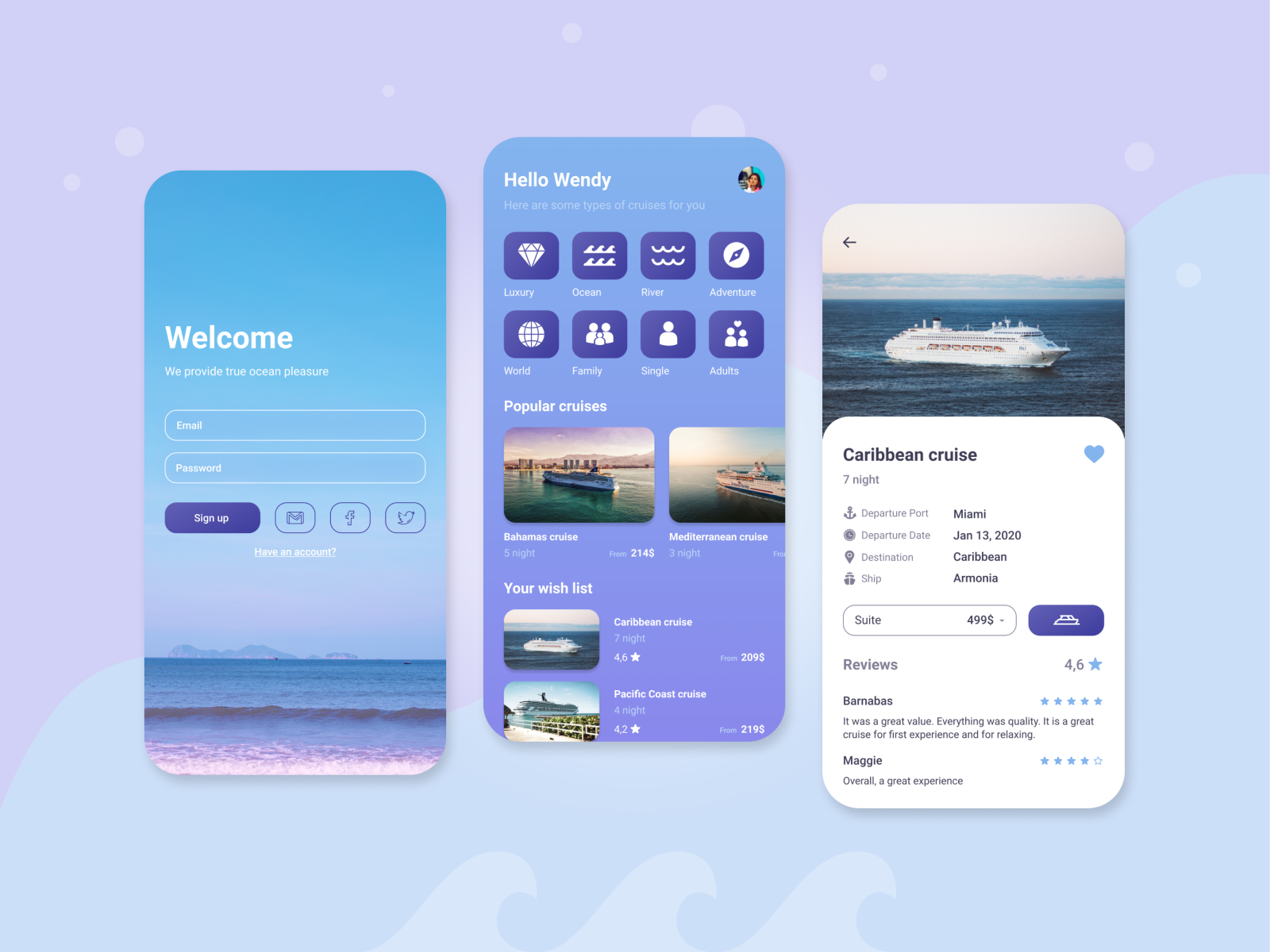 Cruise Travel app by Max Rybalko on Dribbble