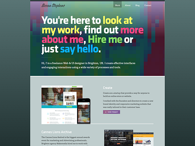 Portfolio update bold bright clean colour flat homepage minimal portfolio responsive typography ui web