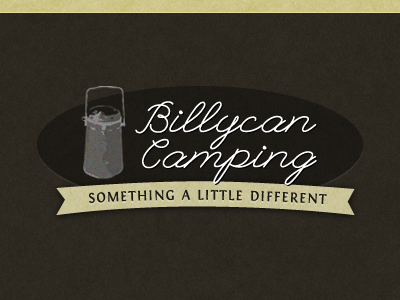 Billycan Camping Logo brown gold logo script texture