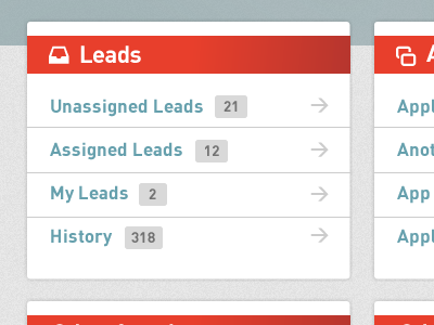 Leads app interface